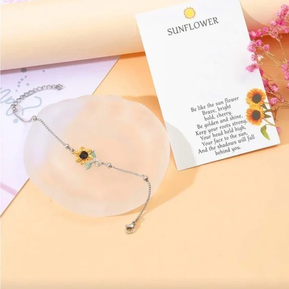 ⚠️Clearance Sunflower Silver Bracelet - Picture 3 of 6